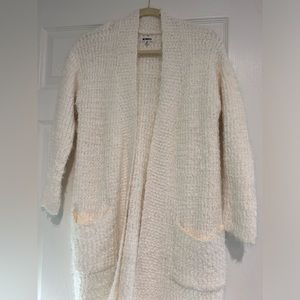 Cream fuzzy cardigan - size M